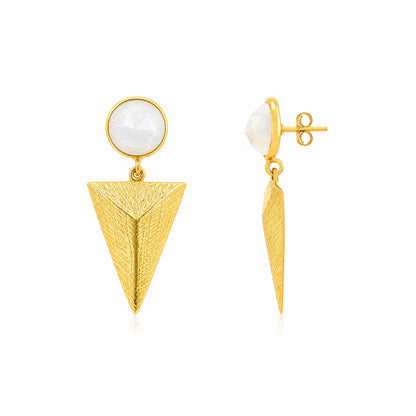 Textured Geometric Charm 925 Sterling Silver Earrings