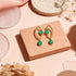 Textured Green Charm 925 Sterling Silver Earrings