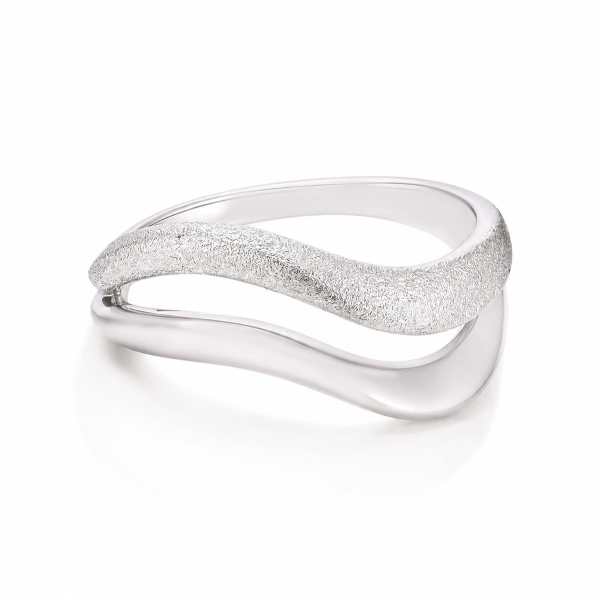 Textured Wavy Double Band Ring