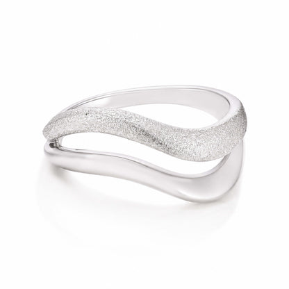 Textured Wavy Double Band Ring