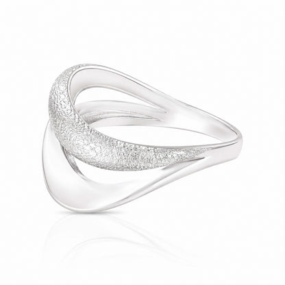 Textured Wavy Double Band Ring