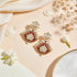 Thikri Enameled Lotus 925 Sterling Silver Earrings