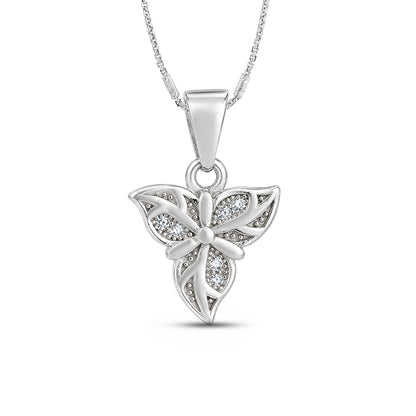 Three Leaf Flower Sterling Silver Pendant