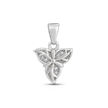 Three Leaf Flower Sterling Silver Pendant