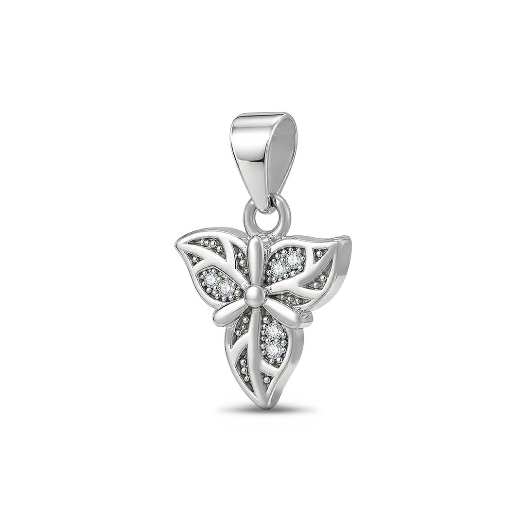 Three Leaf Flower Sterling Silver Pendant