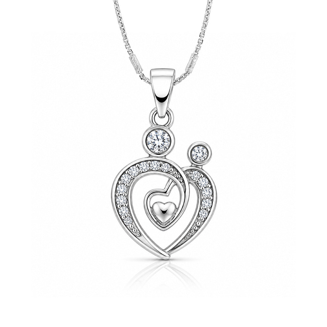 Timeless Bond Of Love Heart 925 Sterling Silver Pendant for women