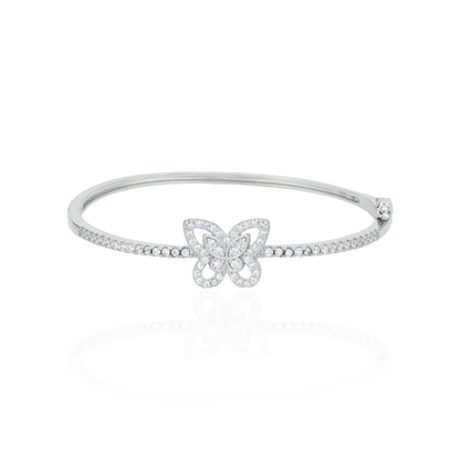 Timeless Butterfly Zircon Motif 925 Sterling Silver Kada for Women