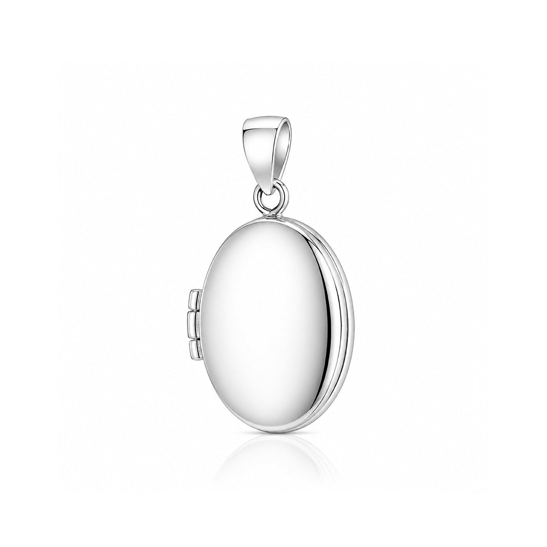 Timeless Minimal Oval Memory Locket 925 Sterling Silver Pendant for women