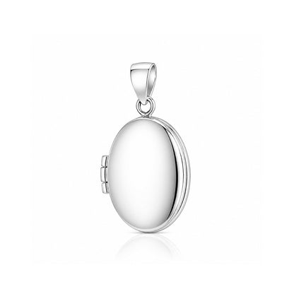 Timeless Minimal Oval Memory Locket 925 Sterling Silver Pendant for women