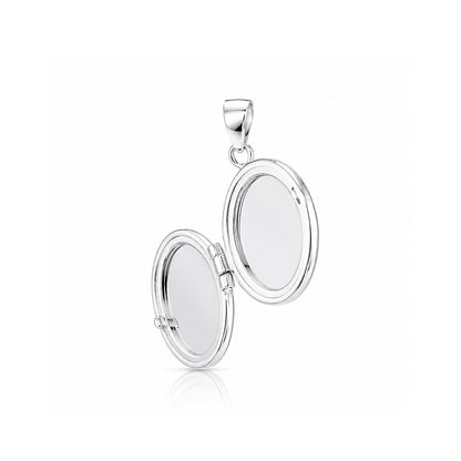 Timeless Minimal Oval Memory Locket 925 Sterling Silver Pendant for women