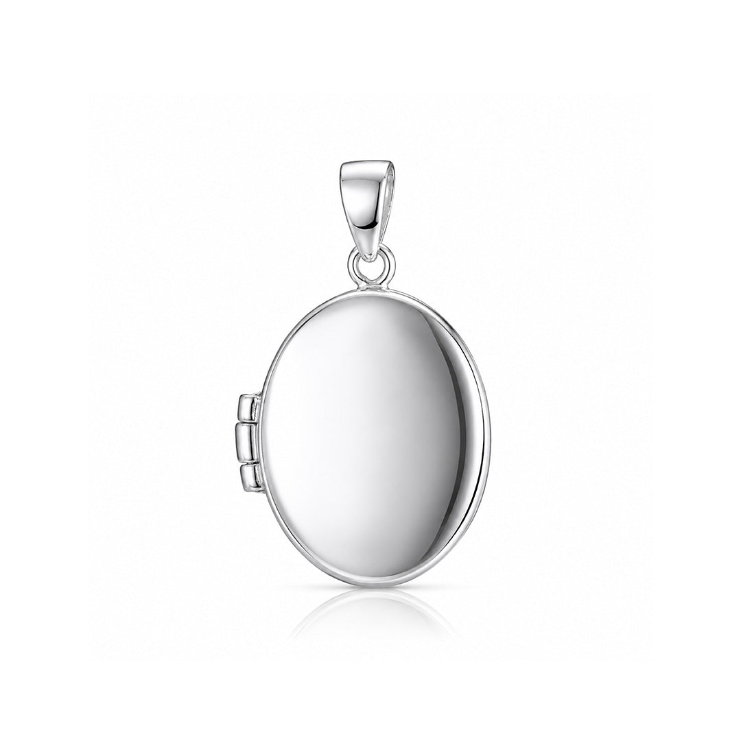 Timeless Minimal Oval Memory Locket 925 Sterling Silver Pendant for women