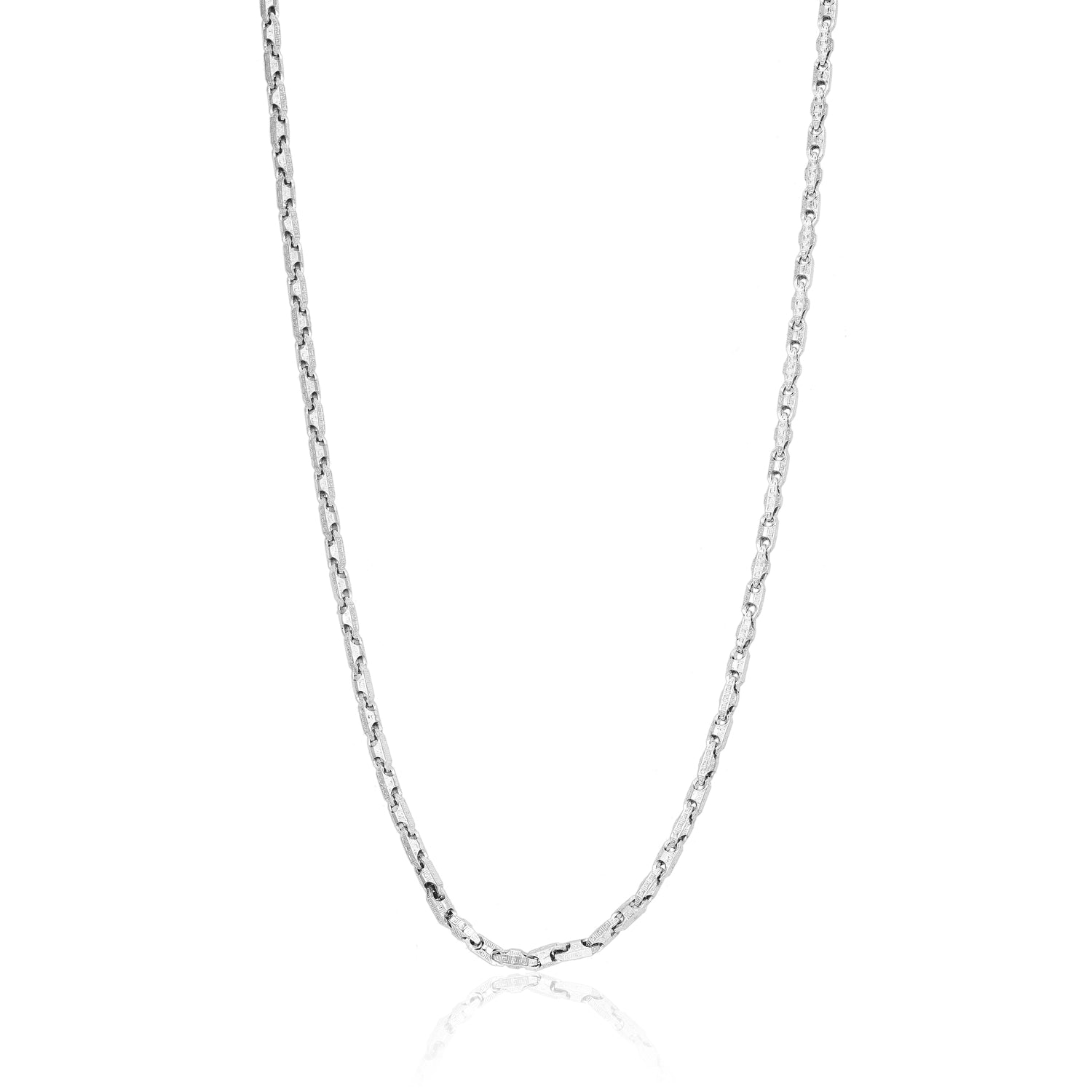 Timeless Alternating Link 925 Silver Chain for Men