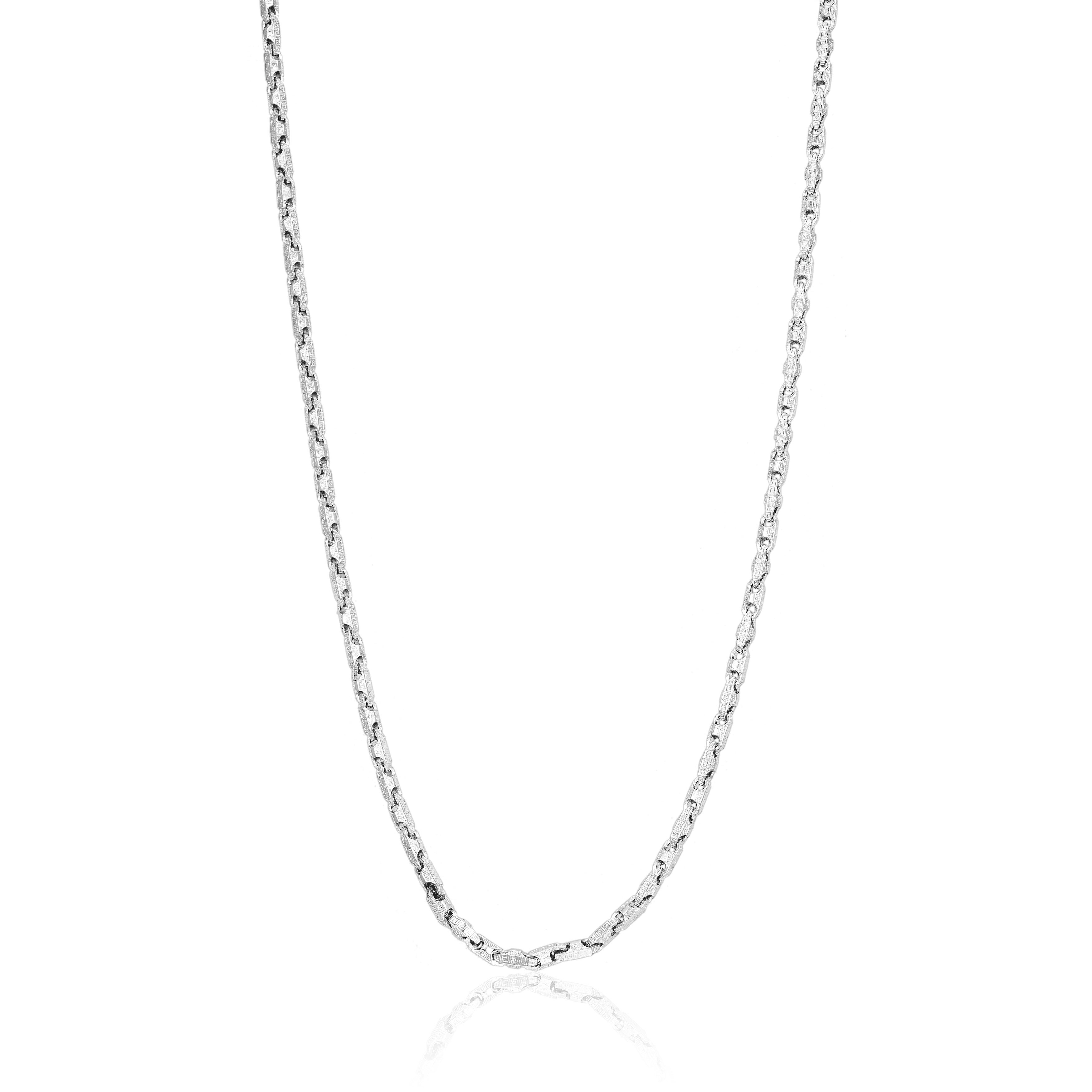 Timeless Alternating Link 925 Silver Chain for Men