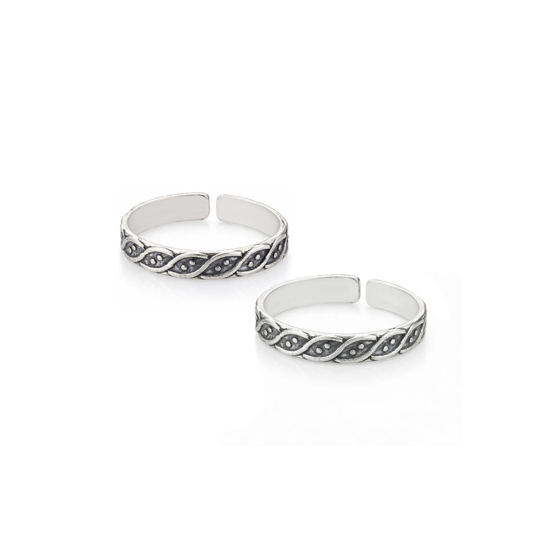 Timeless Oxidised 925 Sterling Silver Toe Ring for Women