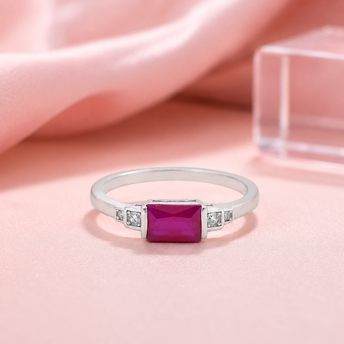 Timeless Pink Spark 925 Sterling Silver Ring for Women
