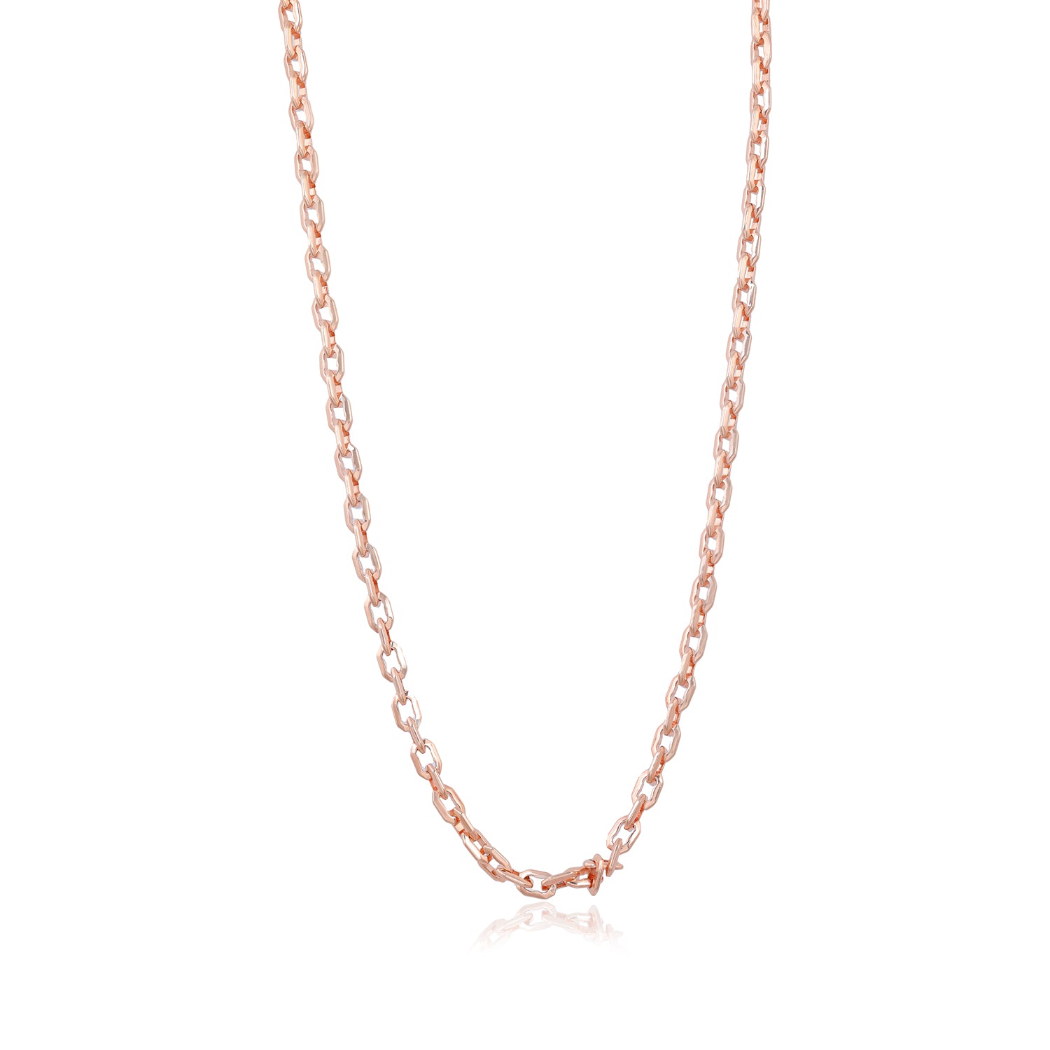 Timeless Rose Gold 925 Sterling Silver Cable Chain
