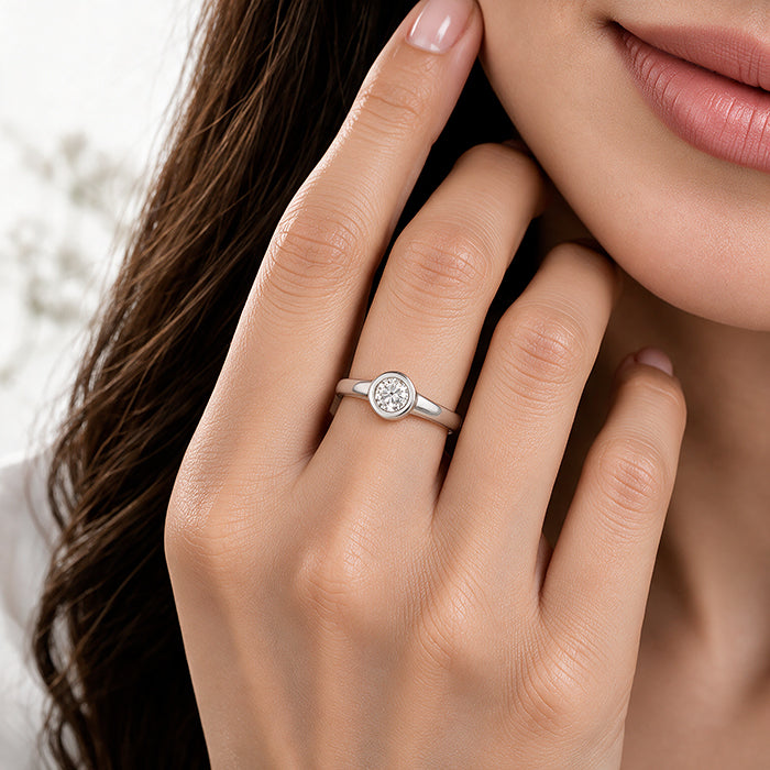 Timeless Round Cut Silver Brilliance 925 Sterling Silver Ring for women