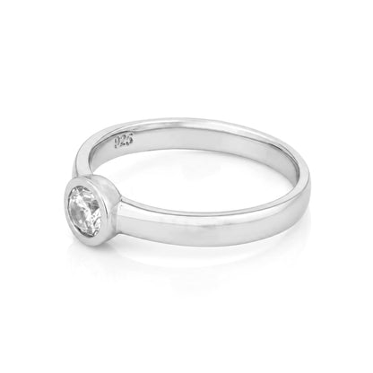 Timeless Round Cut Silver Brilliance 925 Sterling Silver Ring for women
