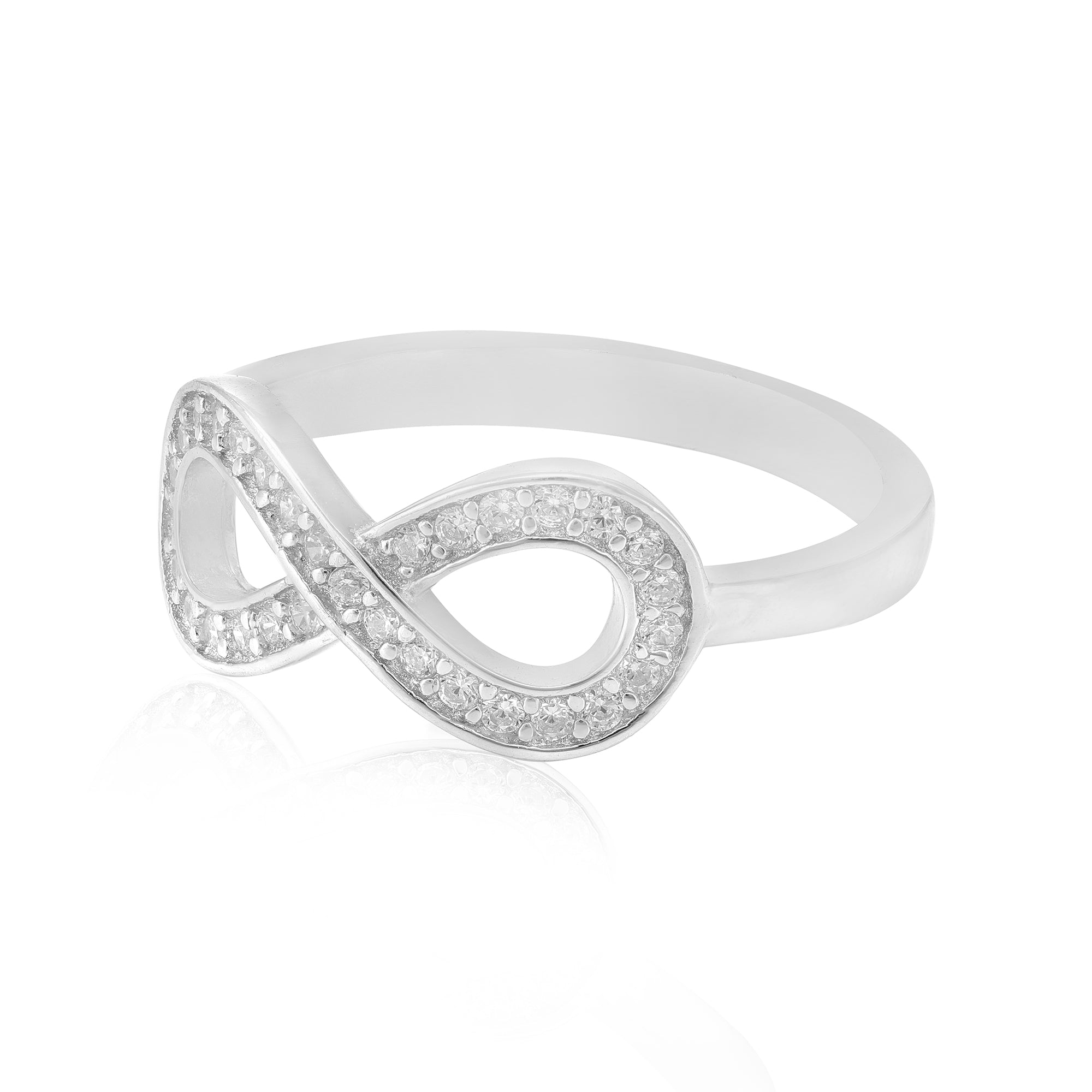 Timeless Shine Rhodium Infinity Ring