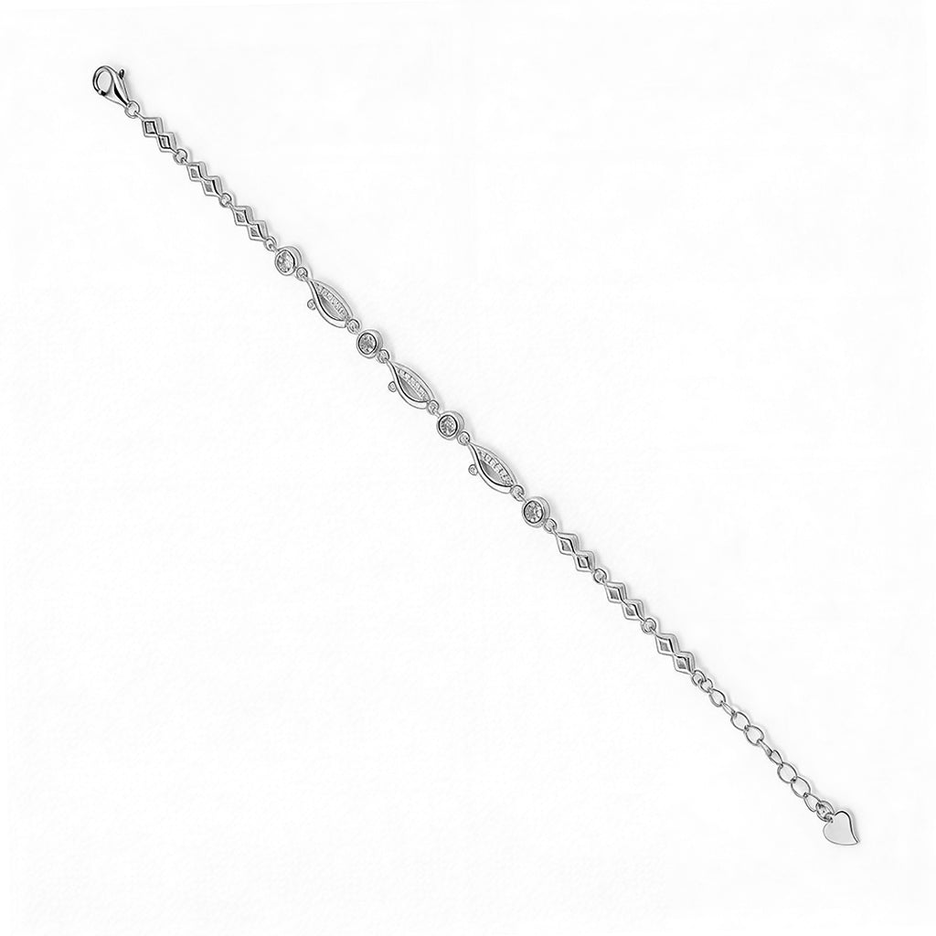 Silver bracelet on a white background