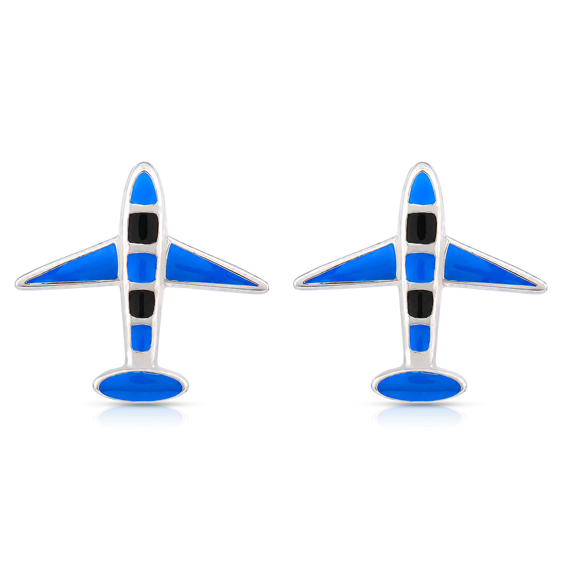 Tiny Airplane Glow 925 Sterling Silver Stud for Kids