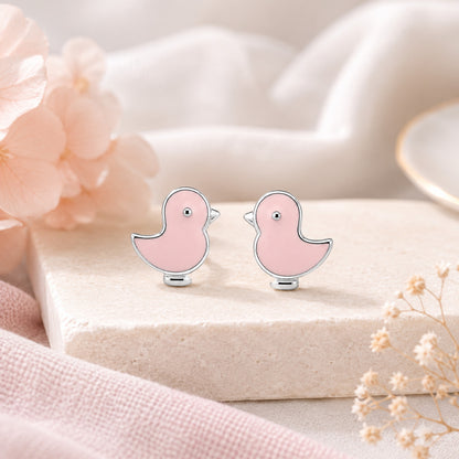 Tiny Duckling Shine 925 Sterling Silver Stud for Kids