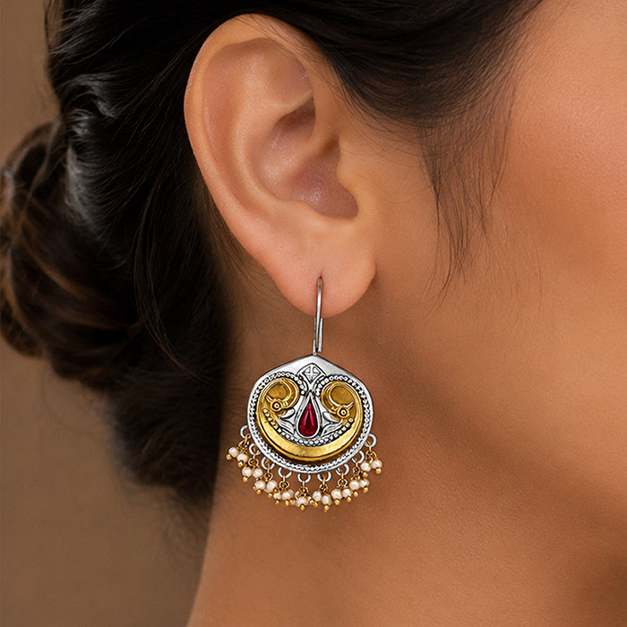 Traditional Pearl 925 Sterling Silver Hanging Earrings