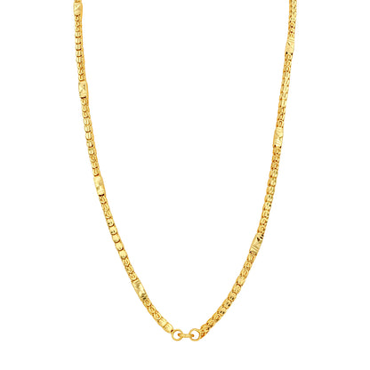 Traditional Decorative Box Link Pattern 925 Sterling Silver Chain for Women