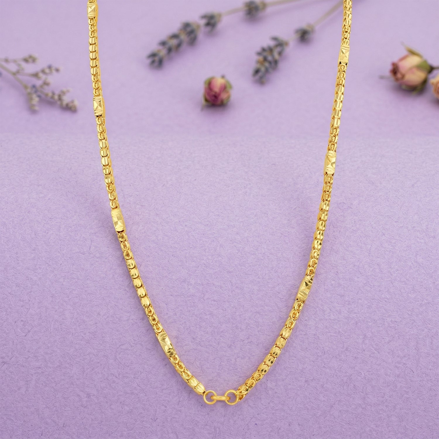 Traditional Decorative Box Link Pattern 925 Sterling Silver Chain for Women