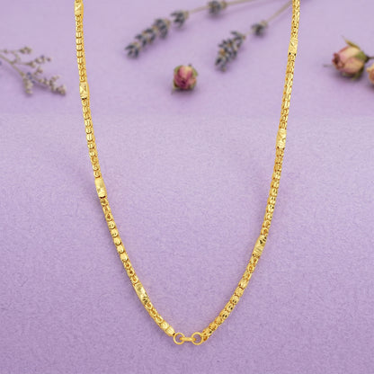 Traditional Decorative Box Link Pattern 925 Sterling Silver Chain for Women
