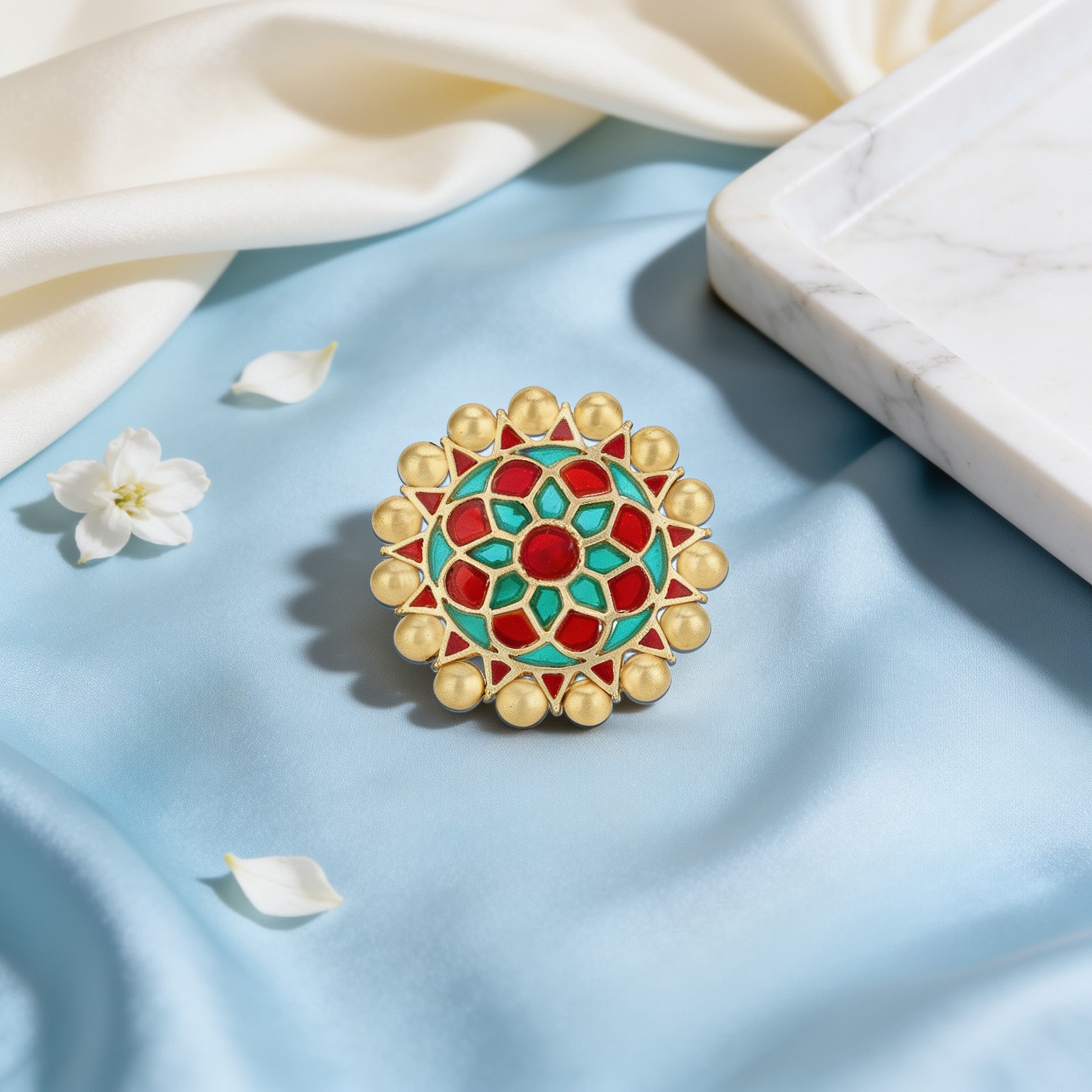 Traditional Floral Elegance 925 Sterling Silver Ring