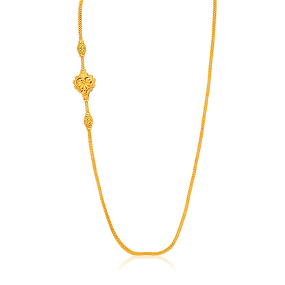 Traditional Floral Heart Mugappu 925 Sterling Silver Thali Chain for Women