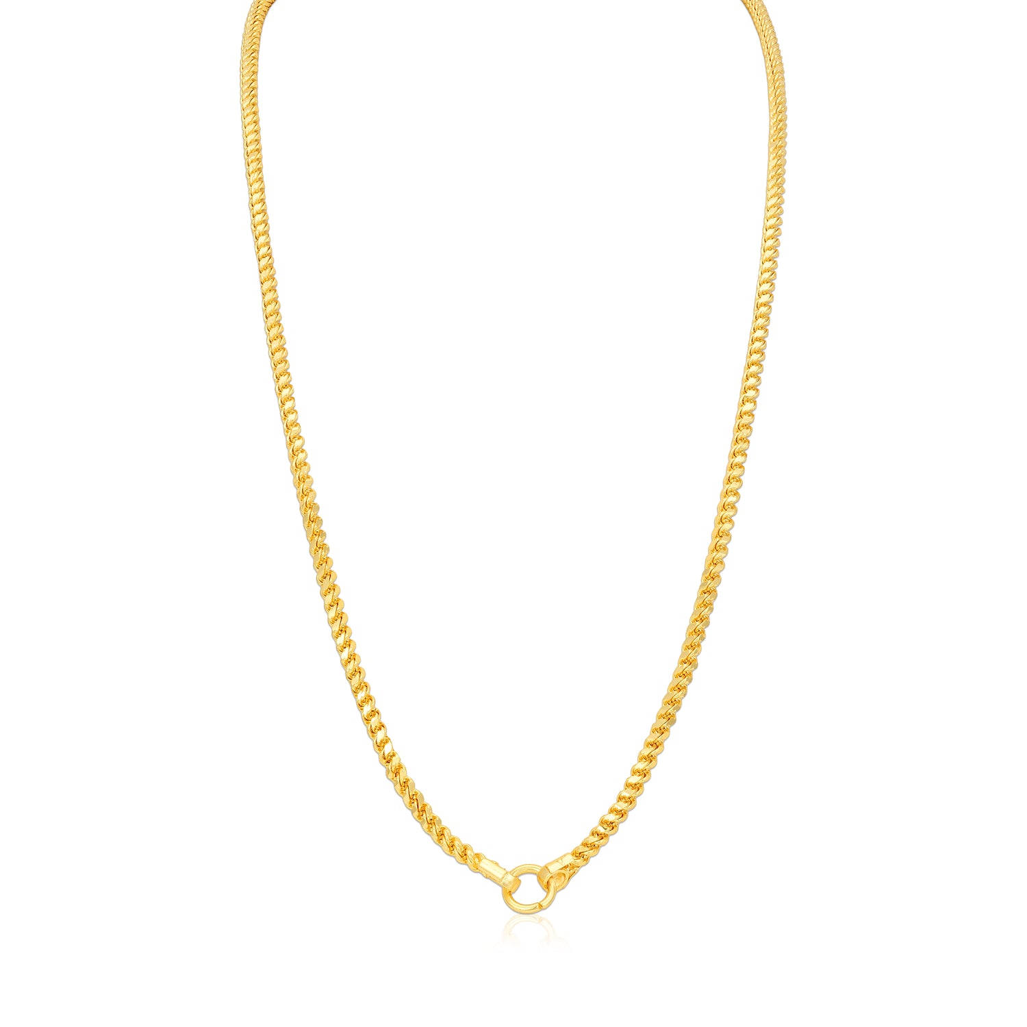 Traditional Gold Plated Rope Pattern 925 Sterling Silver Thali Chain for Women