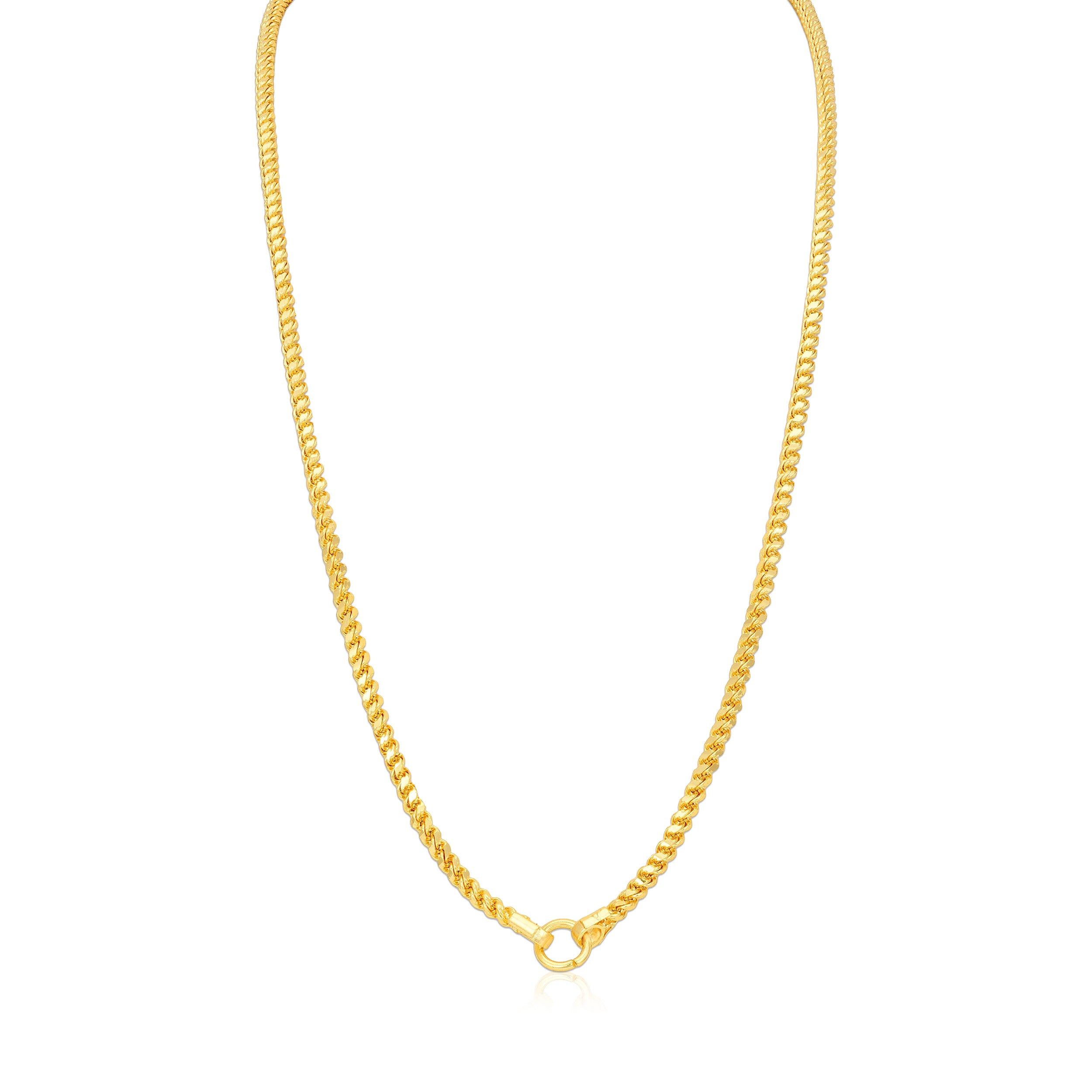 Traditional Gold Plated Rope Pattern 925 Sterling Silver Thali Chain for Women