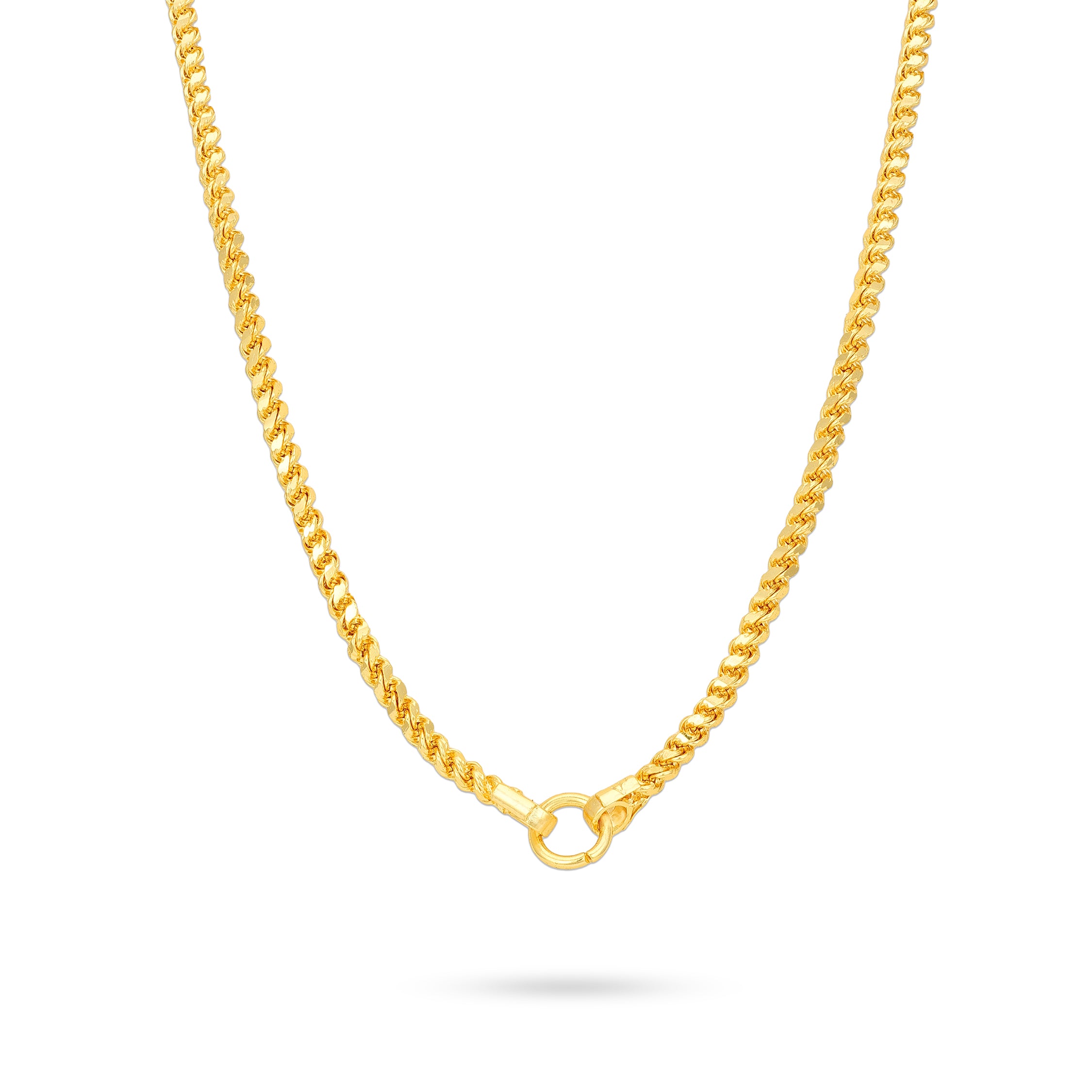 Traditional Gold Plated Rope Pattern 925 Sterling Silver Thali Chain for Women