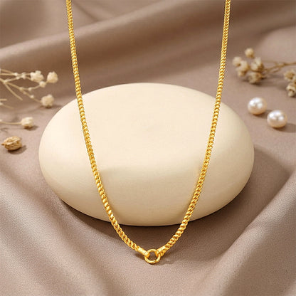 Traditional Gold Plated Rope Pattern 925 Sterling Silver Thali Chain for Women