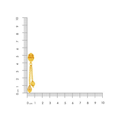 Traditional Lakshmi Chain Dangling 925 Sterling Silver Gold Plated Earring for Women