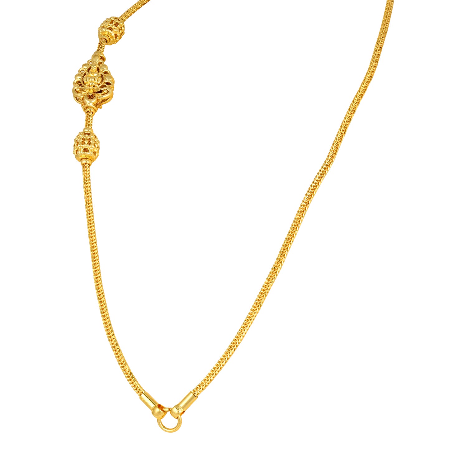 Traditional Lakshmi Mugappu 925 Sterling Silver Thali Chain for Women