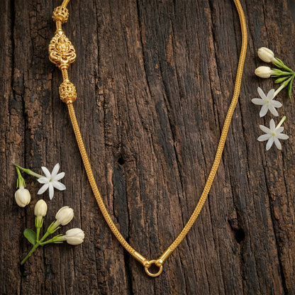 Traditional Lakshmi Mugappu 925 Sterling Silver Thali Chain for Women