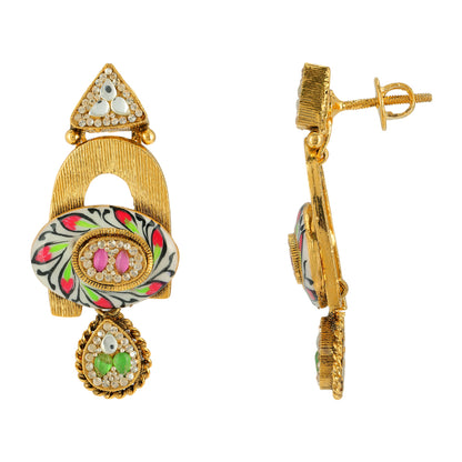 Traditional Modern Twist 925 Gold Plated Earrings