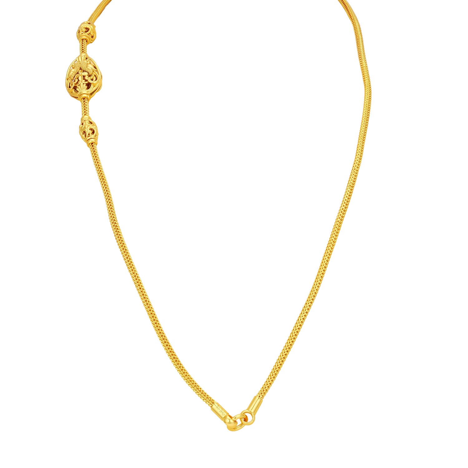 Traditional Peacock Floral Mugappu 925 Sterling Silver Thali Chain for Women