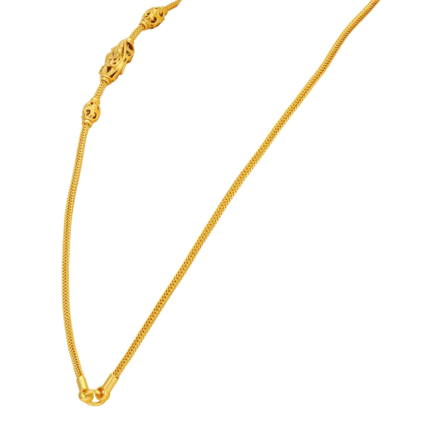 Traditional Peacock Floral Mugappu 925 Sterling Silver Thali Chain for Women