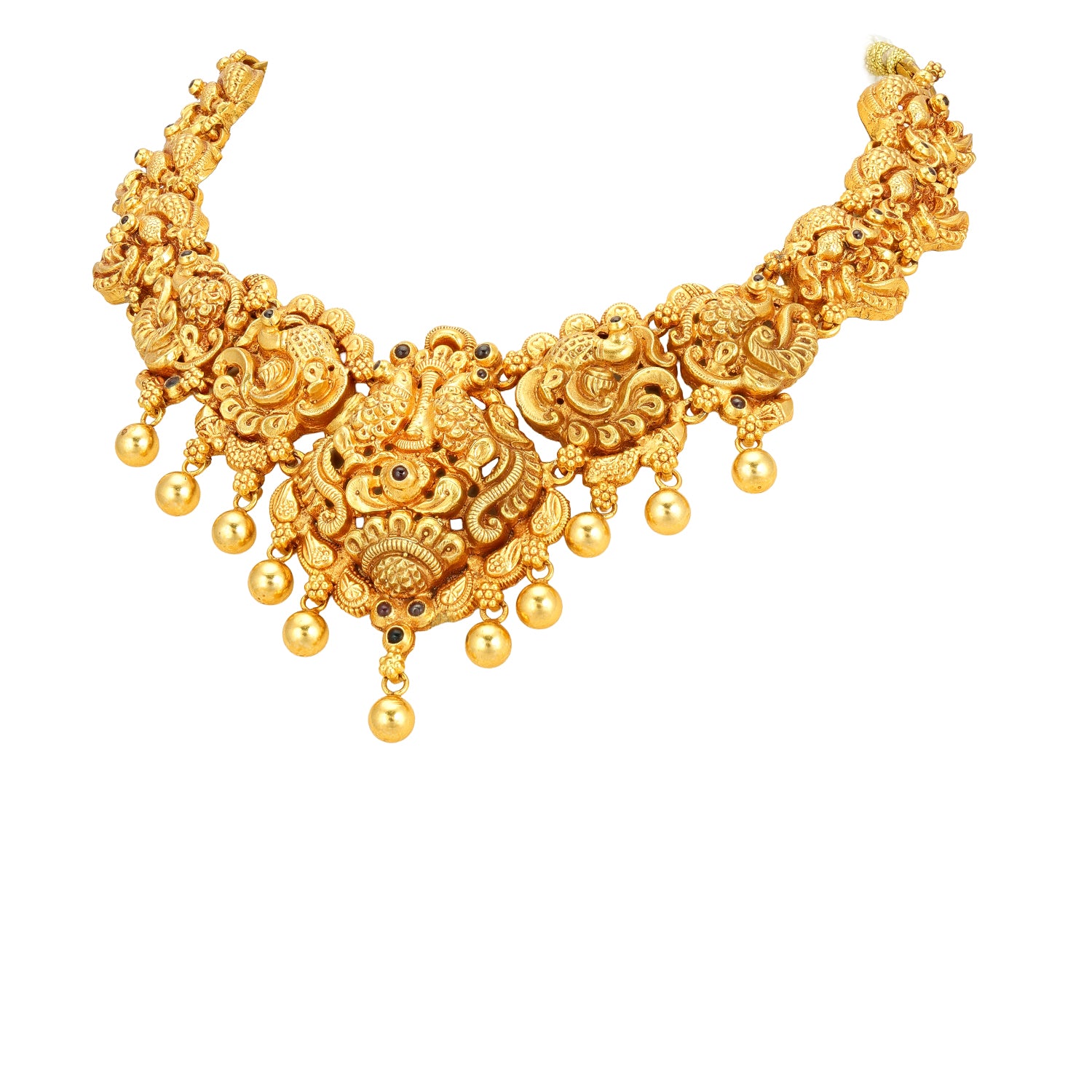 Traditional Peacock Motif Accent 925 Sterling Silver Gold Drop Necklace for Women