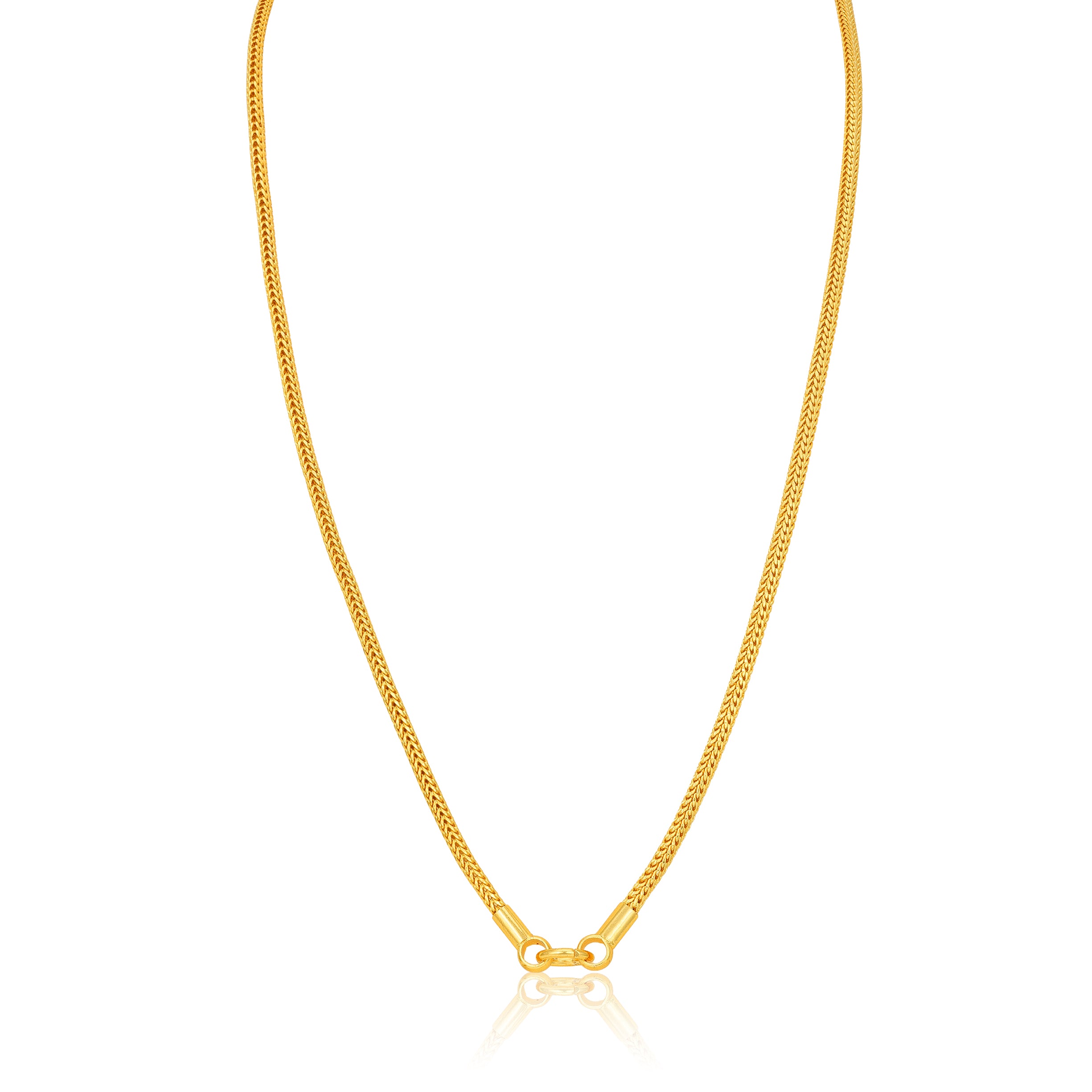 Traditional Smooth Snake 925 Sterling Silver Gold Plated Thali Chain for Women
