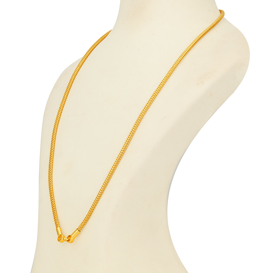 Traditional Smooth Snake 925 Sterling Silver Gold Plated Thali Chain for Women