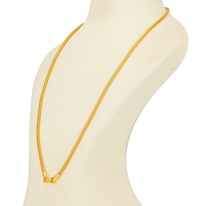 Traditional Smooth Snake 925 Sterling Silver Gold Plated Thali Chain for Women