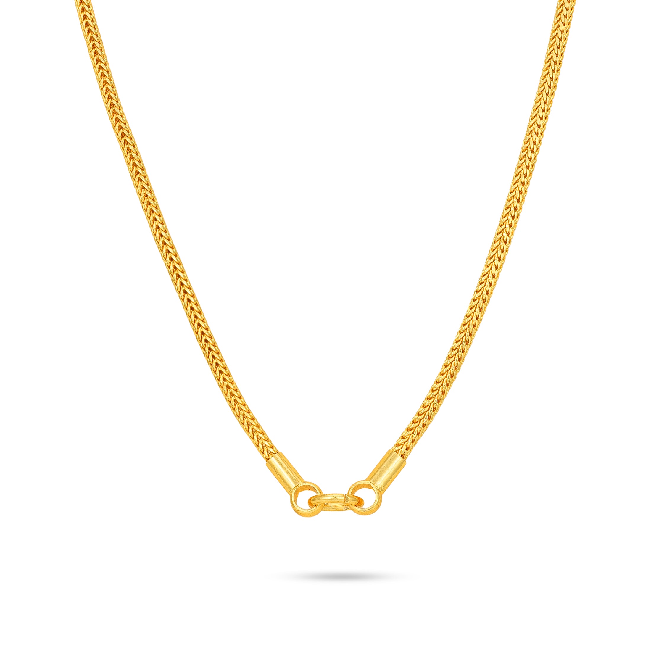 Traditional Smooth Snake 925 Sterling Silver Gold Plated Thali Chain for Women