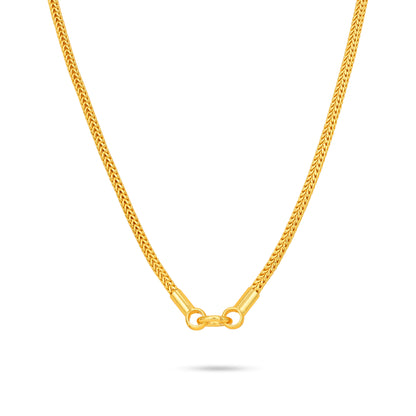 Traditional Smooth Snake 925 Sterling Silver Gold Plated Thali Chain for Women