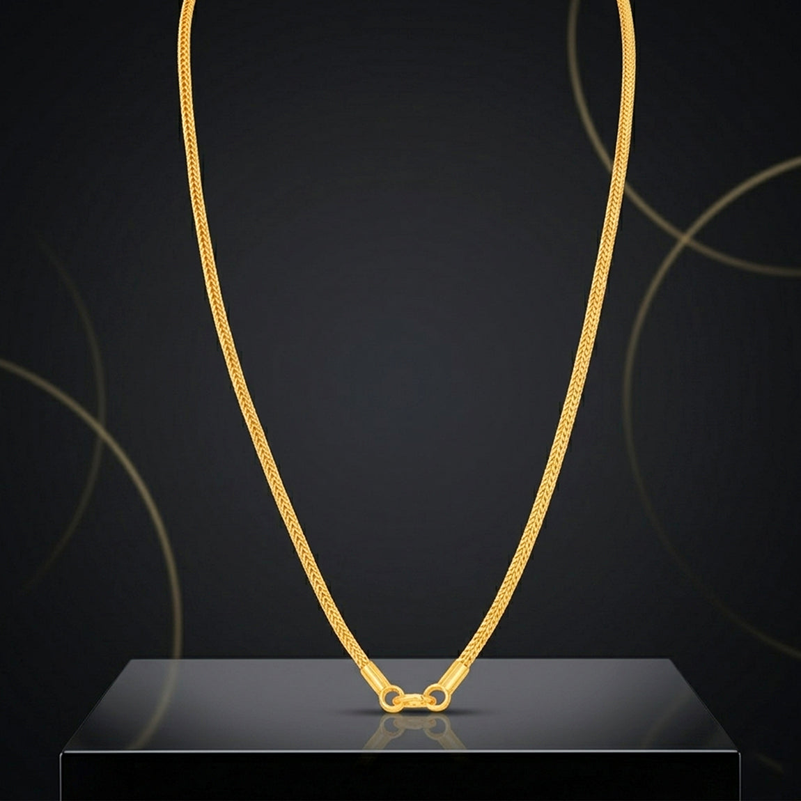 Traditional Smooth Snake 925 Sterling Silver Gold Plated Thali Chain for Women