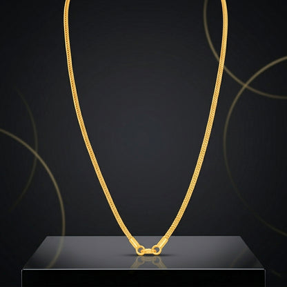 Traditional Smooth Snake 925 Sterling Silver Gold Plated Thali Chain for Women